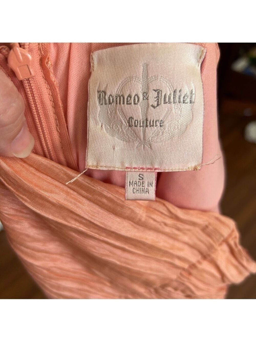 Romeo & Juliet Couture Coral One-Shoulder Ruched Mini Dress | Small Bodycon - Picture 7 of 7